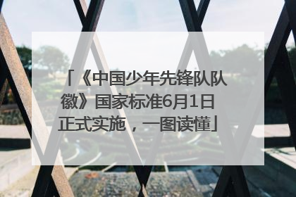 《中国少年先锋队队徽》国家标准6月1日正式实施，一图读懂