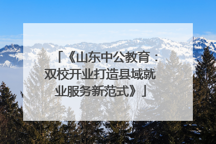 《山东中公教育：双校开业打造县域就业服务新范式》