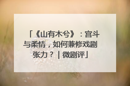 《山有木兮》：宫斗与柔情，如何兼修戏剧张力？｜微剧评