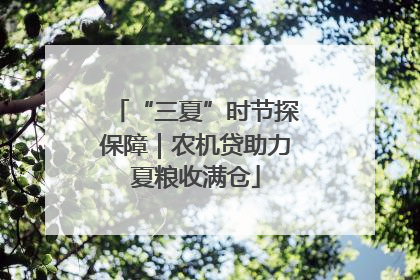 “三夏”时节探保障｜农机贷助力夏粮收满仓