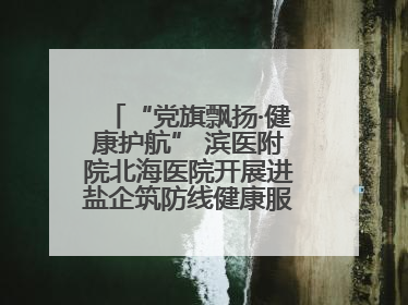 “党旗飘扬·健康护航” 滨医附院北海医院开展进盐企筑防线健康服务行动