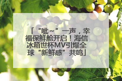 “呲～”一声，幸福保鲜舱开启！海信冰箱世杯MV引爆全球“新鲜感”共鸣