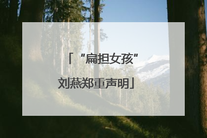 “扁担女孩”刘燕郑重声明
