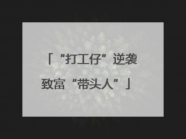 “打工仔”逆袭致富“带头人”