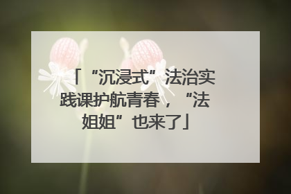 “沉浸式”法治实践课护航青春，“法姐姐”也来了