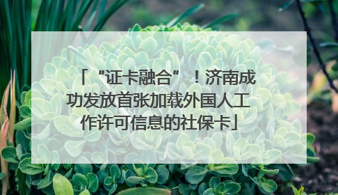 “证卡融合”！济南成功发放首张加载外国人工作许可信息的社保卡