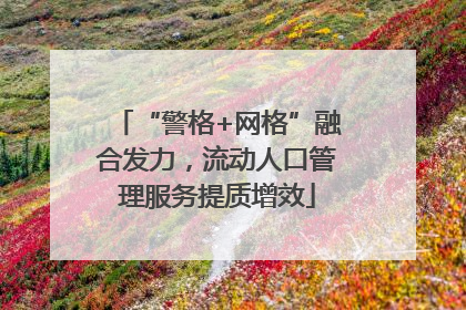 “警格+网格”融合发力，流动人口管理服务提质增效
