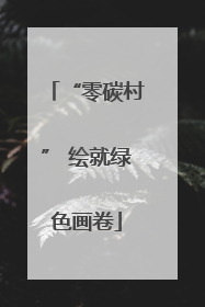 “零碳村” 绘就绿色画卷