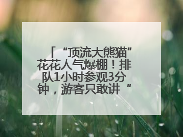 “顶流大熊猫”花花人气爆棚！排队1小时参观3分钟，游客只敢讲“悄悄话”