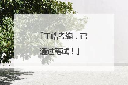 王皓考编，已通过笔试！