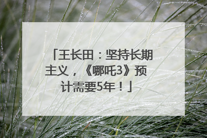 王长田：坚持长期主义，《哪吒3》预计需要5年！