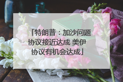 特朗普：加沙问题协议接近达成 美伊协议有机会达成