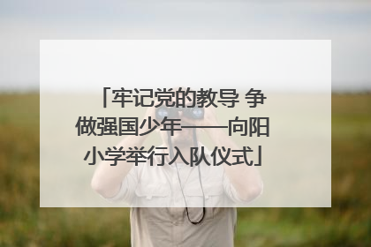 牢记党的教导 争做强国少年——向阳小学举行入队仪式