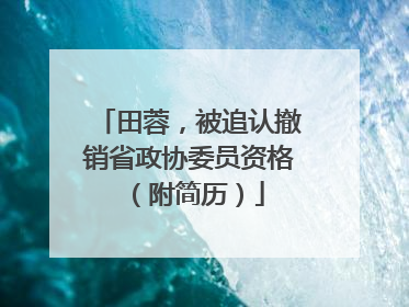 田蓉，被追认撤销省政协委员资格（附简历）