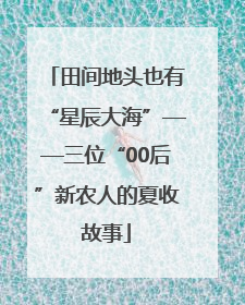 田间地头也有“星辰大海”——三位“00后”新农人的夏收故事