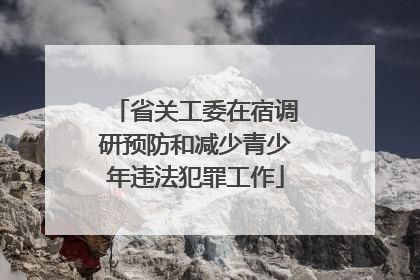 省关工委在宿调研预防和减少青少年违法犯罪工作