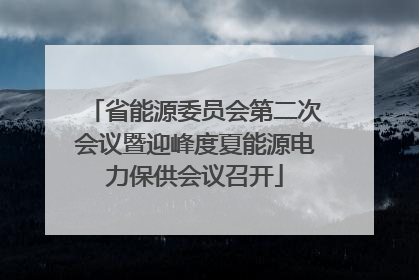 省能源委员会第二次会议暨迎峰度夏能源电力保供会议召开