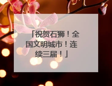 祝贺石狮！全国文明城市！连续三届！