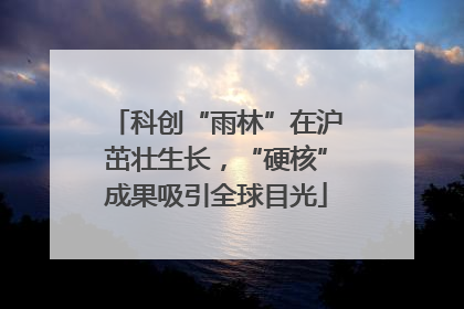 科创“雨林”在沪茁壮生长，“硬核”成果吸引全球目光
