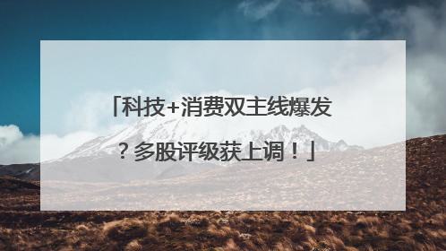 科技+消费双主线爆发？多股评级获上调！