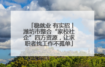 稳就业 有实招丨潍坊市整合“家校社企”四方资源，让求职者找工作不孤单