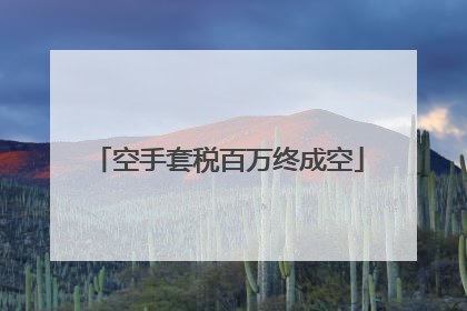 空手套税百万终成空