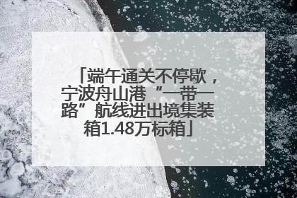 端午通关不停歇，宁波舟山港“一带一路”航线进出境集装箱1.48万标箱