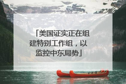 美国证实正在组建特别工作组，以监控中东局势