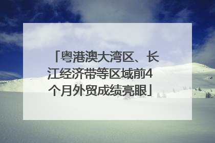 粤港澳大湾区、长江经济带等区域前4个月外贸成绩亮眼