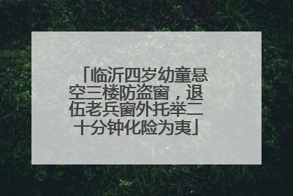 临沂四岁幼童悬空三楼防盗窗，退伍老兵窗外托举二十分钟化险为夷