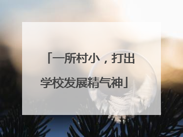 一所村小，打出学校发展精气神