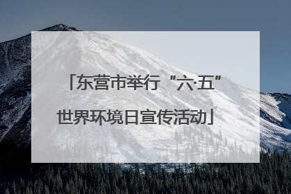 东营市举行“六·五”世界环境日宣传活动
