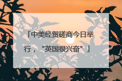 中美经贸磋商今日举行，“英国很兴奋”