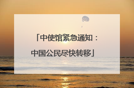 中使馆紧急通知：中国公民尽快转移