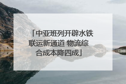 中亚班列开辟水铁联运新通道 物流综合成本降四成