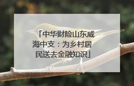中华财险山东威海中支：为乡村居民送去金融知识