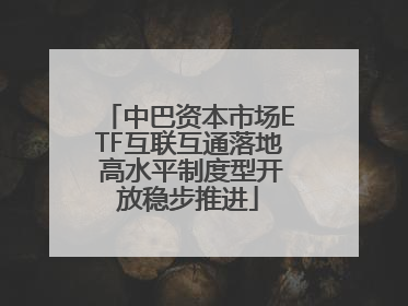 中巴资本市场ETF互联互通落地 高水平制度型开放稳步推进