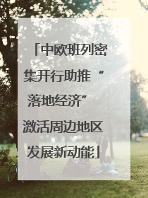 中欧班列密集开行助推“落地经济” 激活周边地区发展新动能