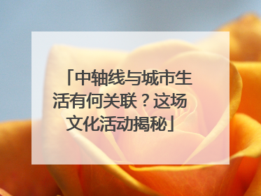 中轴线与城市生活有何关联？这场文化活动揭秘