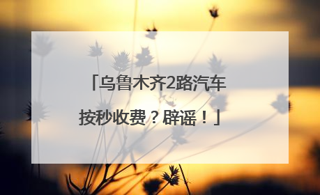 乌鲁木齐2路汽车按秒收费？辟谣！