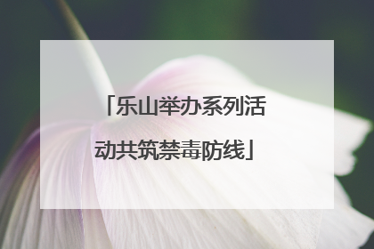 乐山举办系列活动共筑禁毒防线