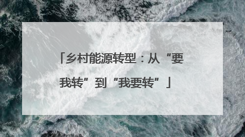 乡村能源转型：从“要我转”到“我要转”