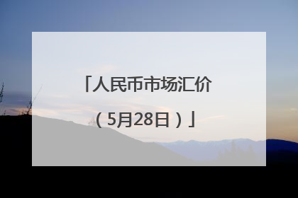 人民币市场汇价（5月28日）