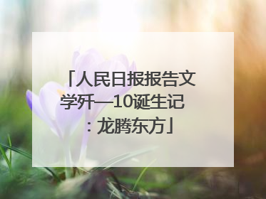 人民日报报告文学歼—10诞生记：龙腾东方