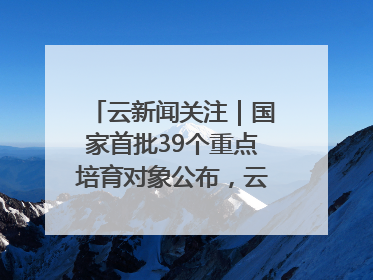 云新闻关注｜国家首批39个重点培育对象公布，云南有3个