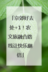 京郊好去处+1！农文旅融合路线让快乐翻倍