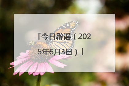 今日辟谣（2025年6月3日）