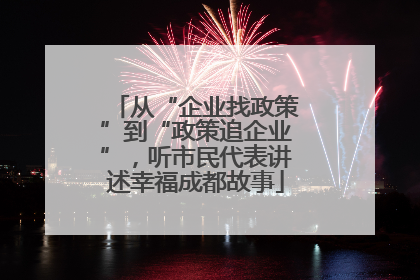 从“企业找政策”到“政策追企业”，听市民代表讲述幸福成都故事