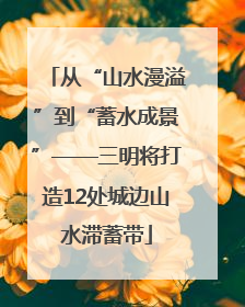 从“山水漫溢”到“蓄水成景”——三明将打造12处城边山水滞蓄带