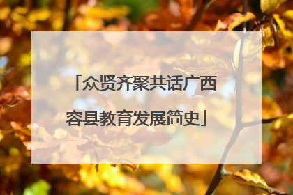 众贤齐聚共话广西容县教育发展简史